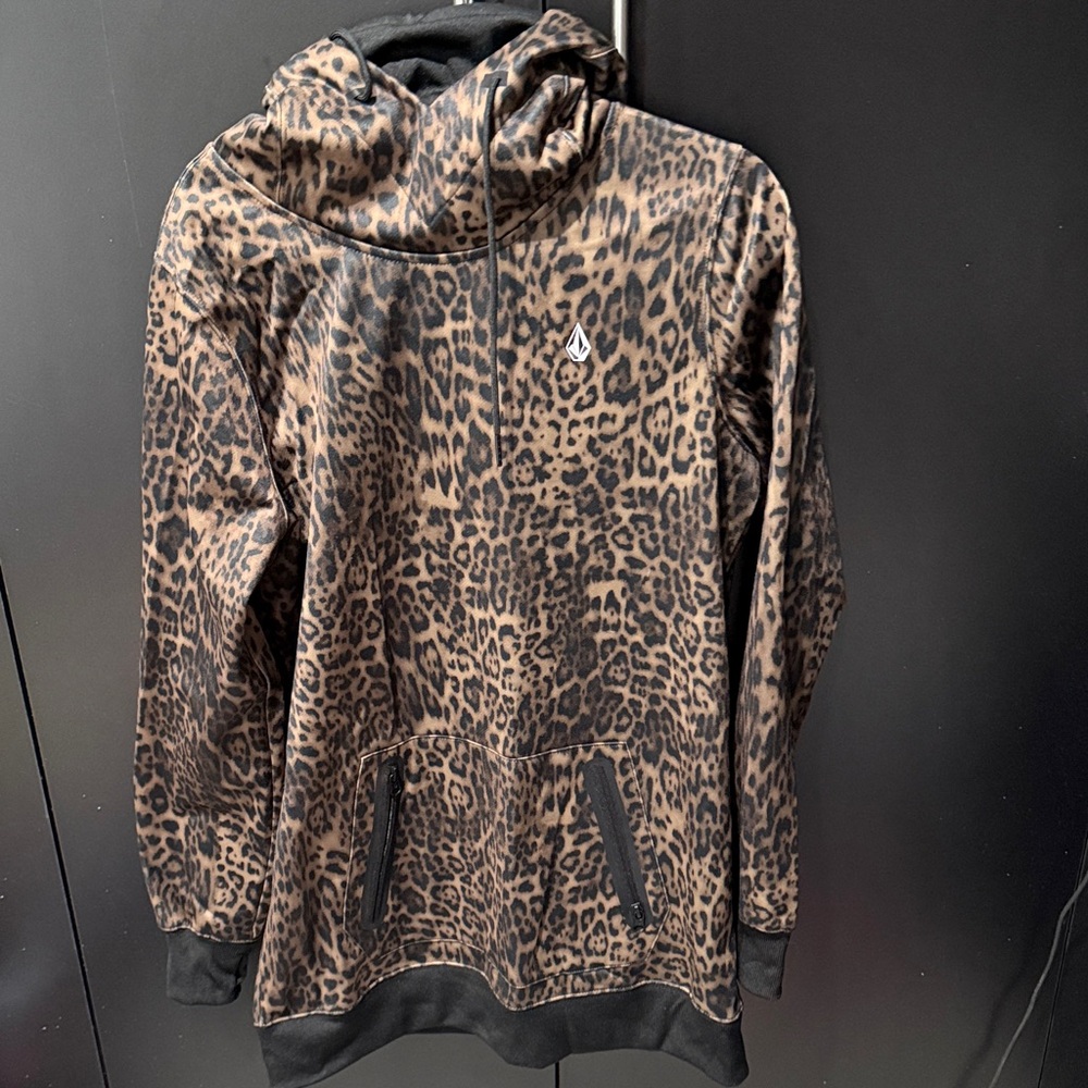 Volcom Leopard Print Hoodie - Brown and Black